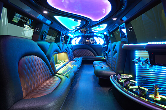 limo with beverage coolers