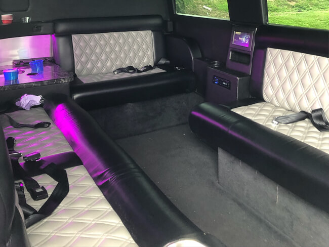 Leather interior on limo