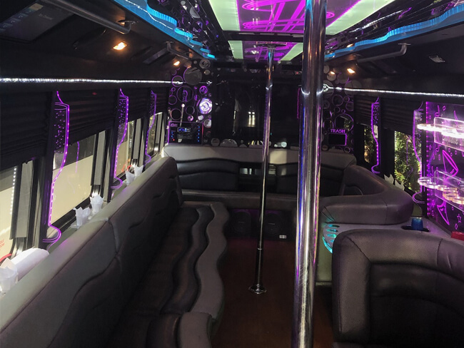 Party bus dance poles